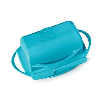 Flip-Top Butterie Butter Dish, w/ Spreader, Aqua