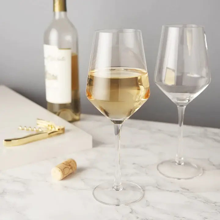 S/2 Angled Crystal Chardonnay Glasses