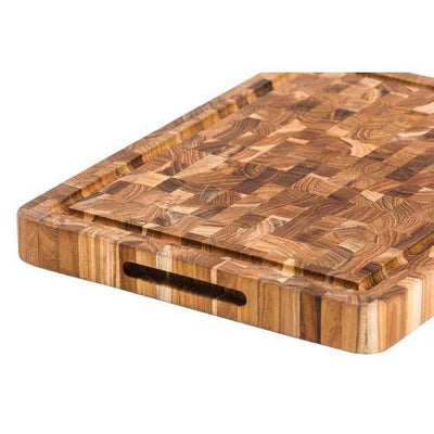 End Grain 16x12 Butcher Block Board w/Hand Grips & Juice Canal
