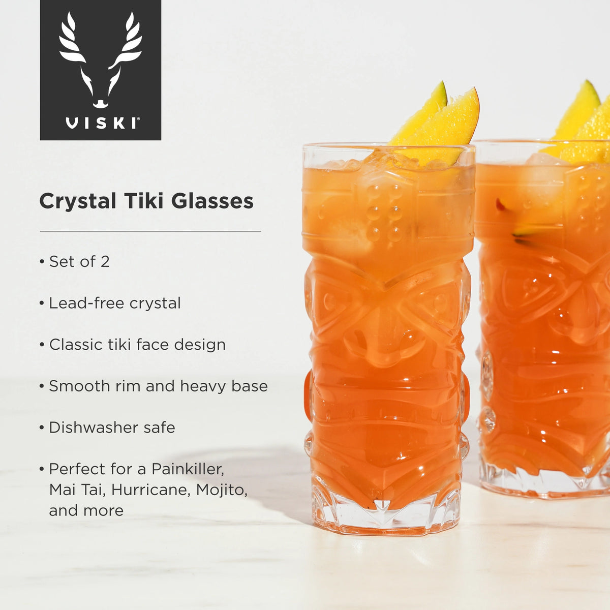 S/2 Crystal Tiki Glasses