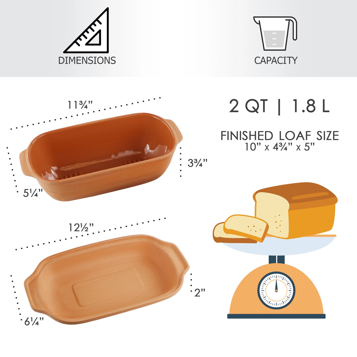 2qt Eurita Bread Loaf Pan With Lid