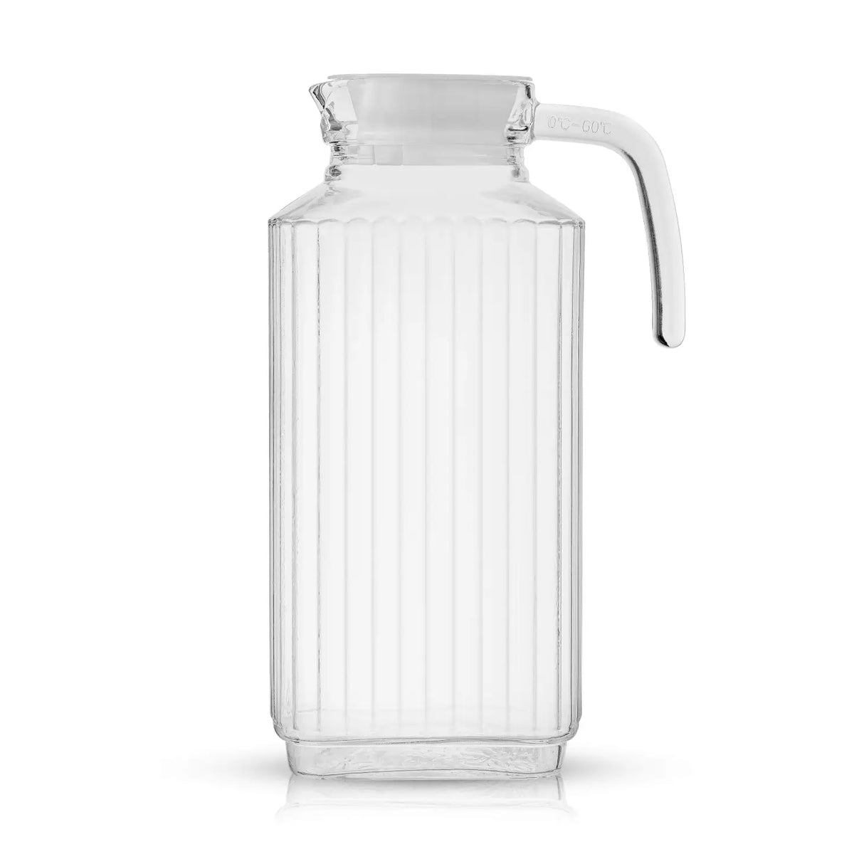 Fluted Glass Handle Serveware Pitcher w Lid