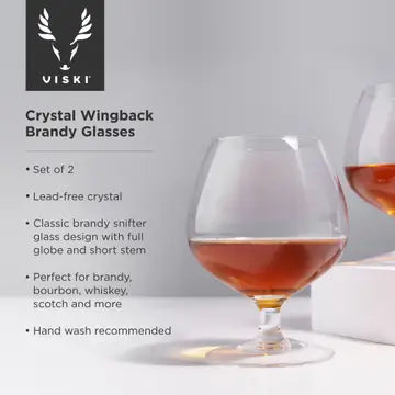 S/2 Raye Crystal Brandy Glasses
