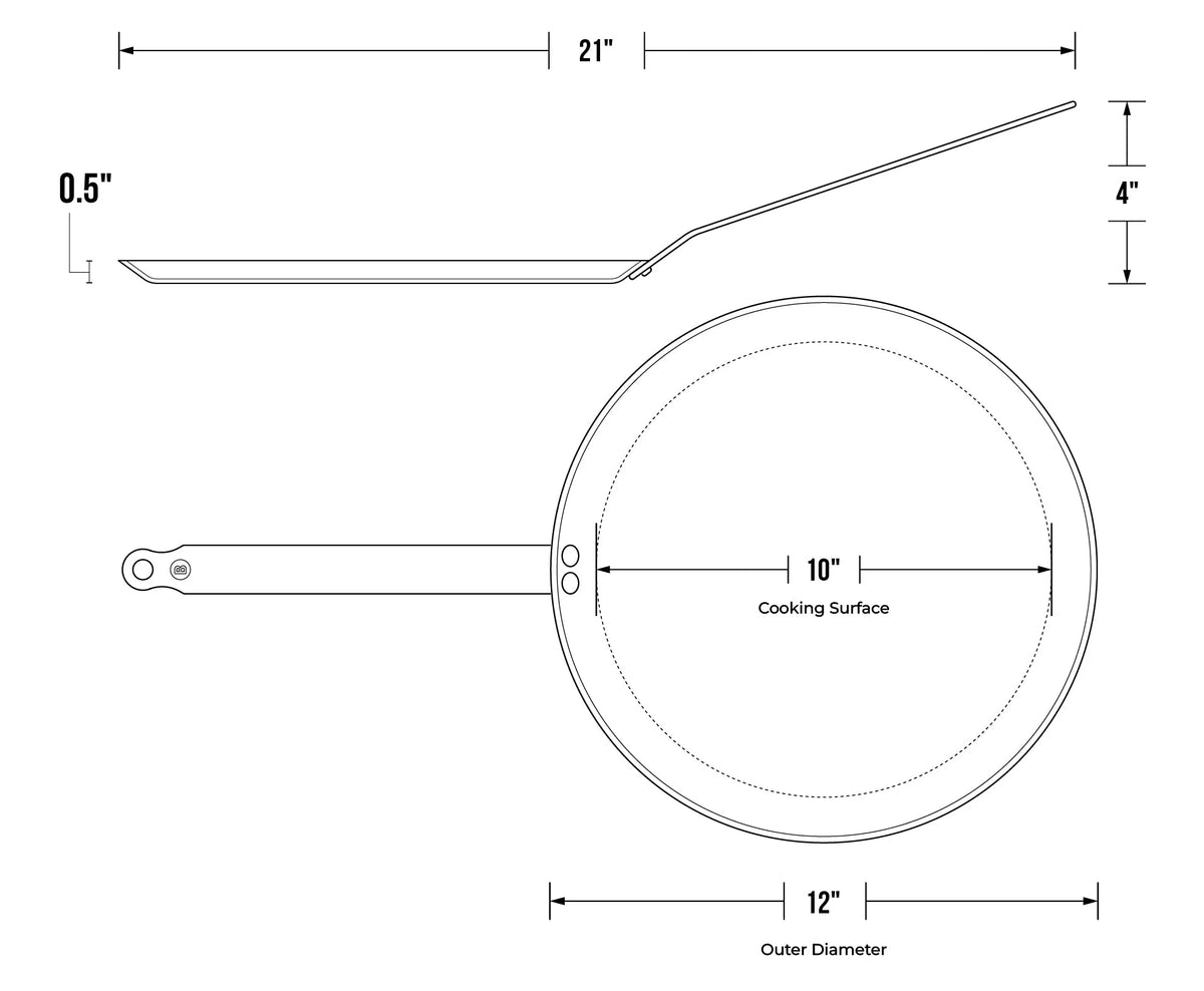 12" Crepe Pancake Pan Mineral B Element