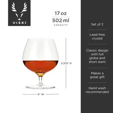S/2 Raye Crystal Brandy Glasses