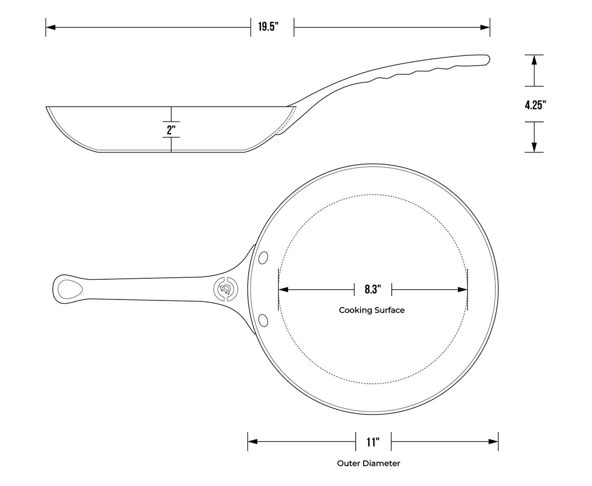 11" Frypan Mineral B Pro, Oven Safe Handle