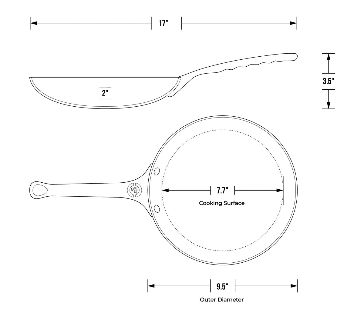 9.5" Omelette Pan Mineral B Pro Handle