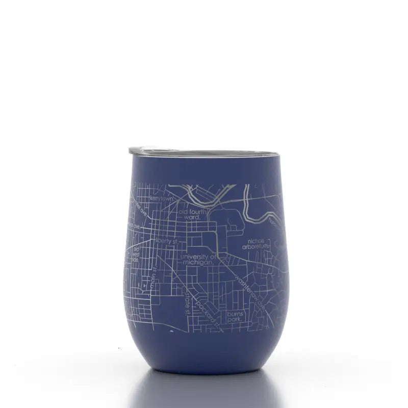 Blue 12oz Ann Arbor Stemless Insulated Wine