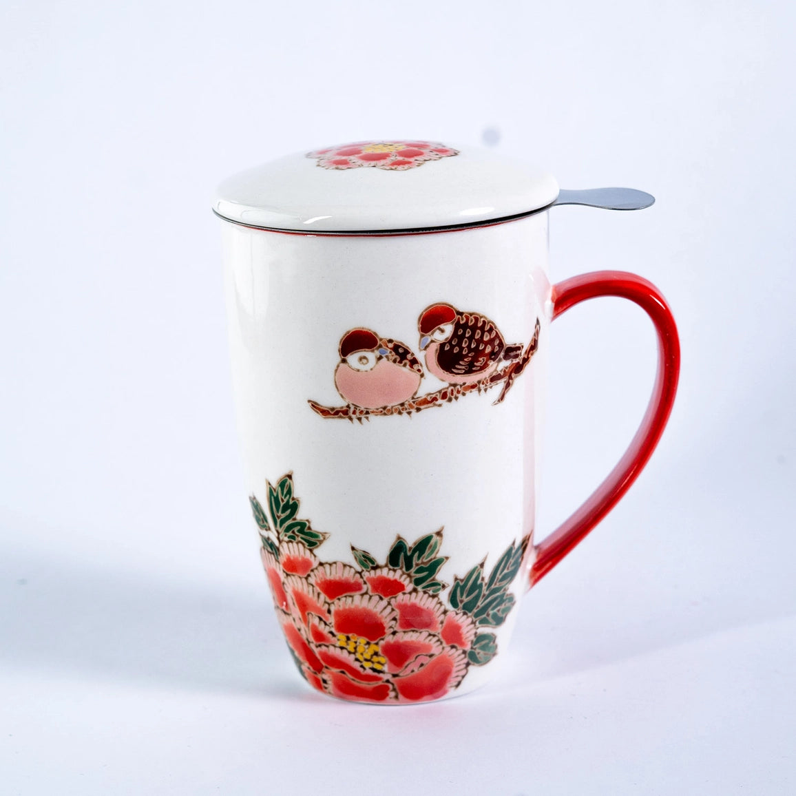 Twin Sparrows Botan 15oz Tea Infuser Mug