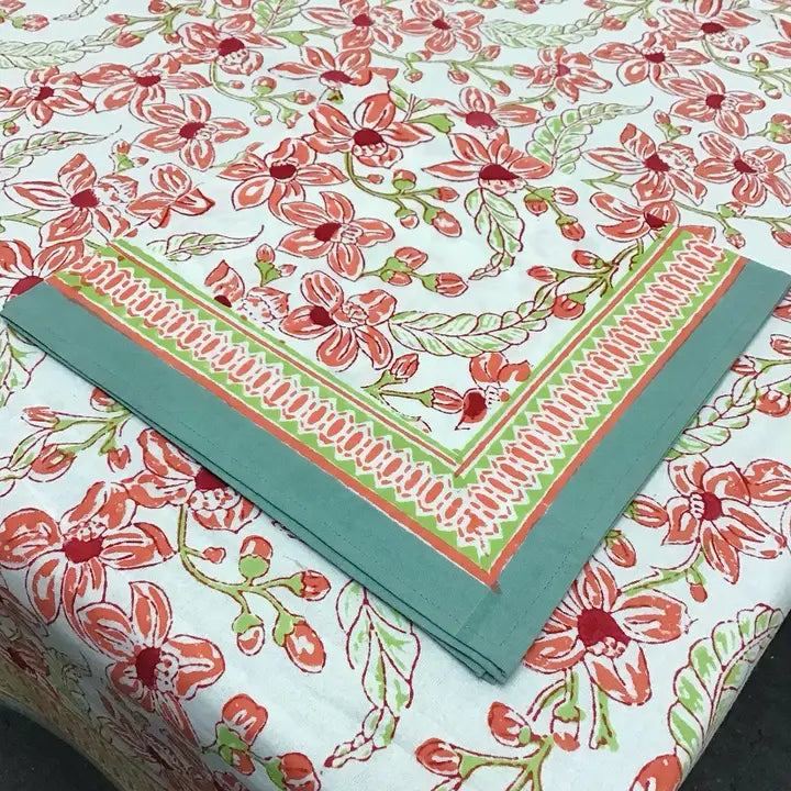 60x60 Frangipani White Square Tablecloth