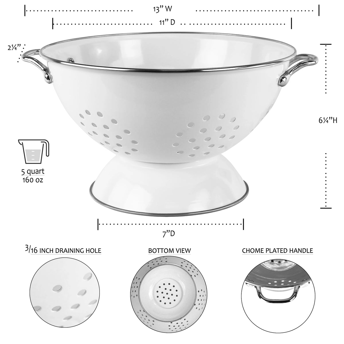 Turquoise 5qt Colander