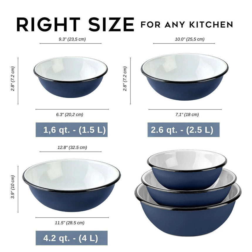 1.6qt. Navy Blue Enameled Bowl