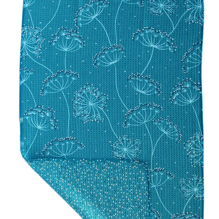 Teal Queen Anne's Lace | Two Sided Tea Towels