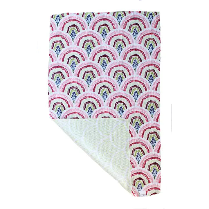 Vintage Scallops in Mulberry | Double Sided Kitchen Towels
