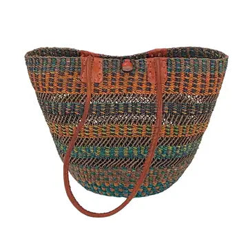 Multi Color Open Weave Shoulder Bag