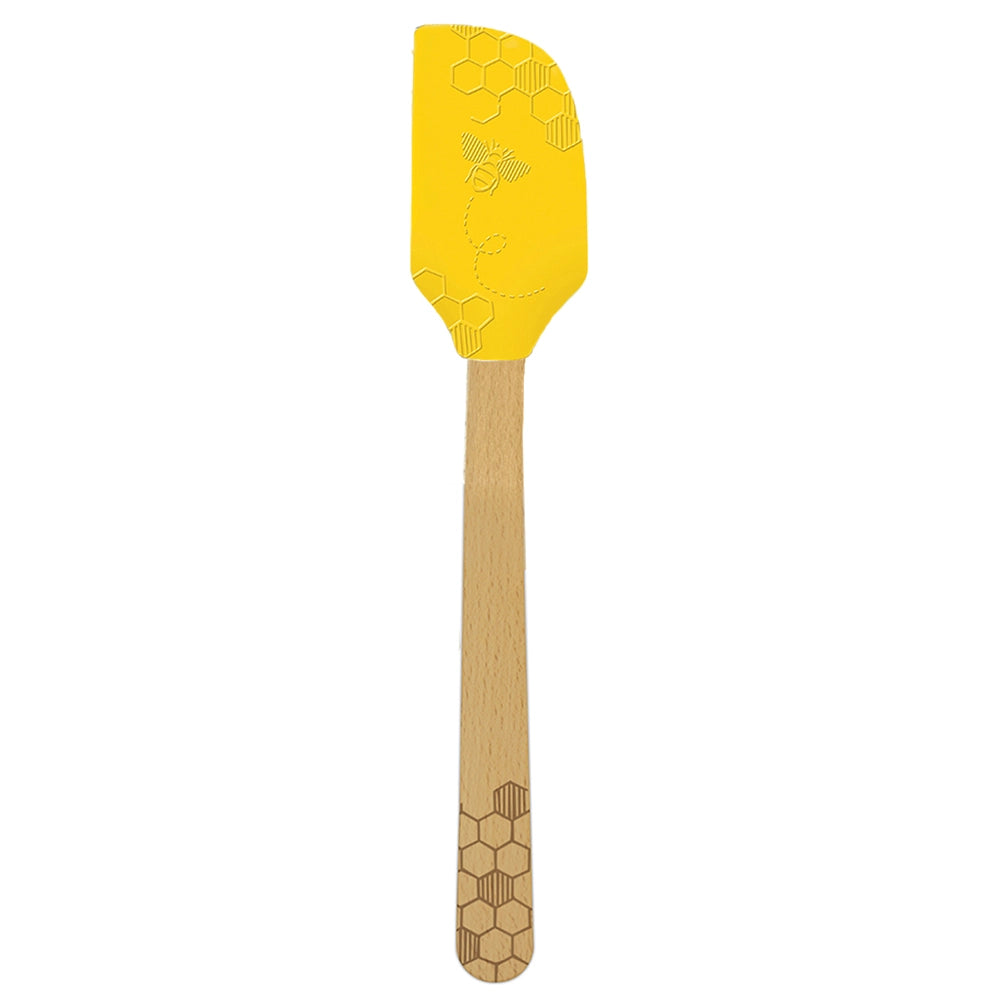 Bee Large Silicone Spatula, Beechwood