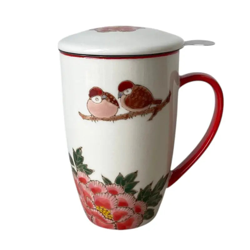 Twin Sparrows Botan 15oz Tea Infuser Mug