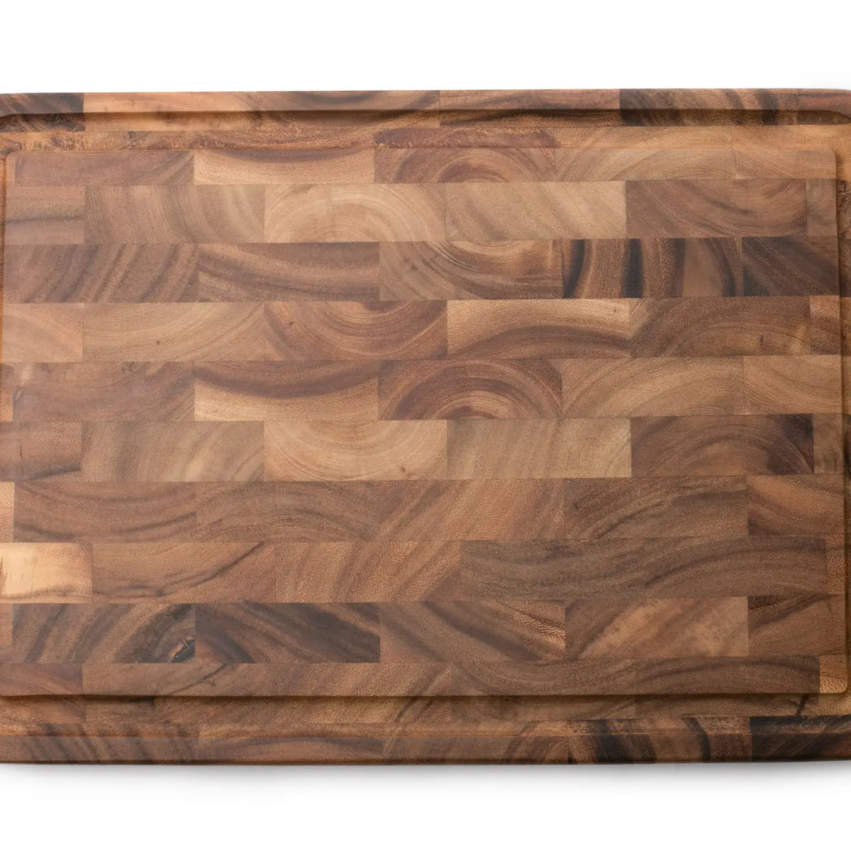 14"x20"x1.5" IW Large End Grain Board Acacia Juice Channel