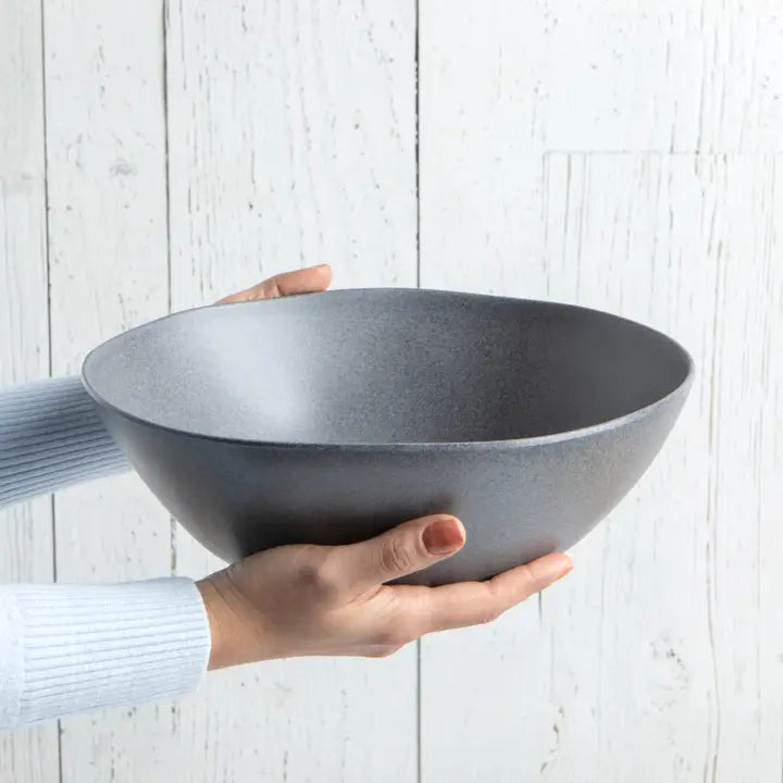 Graphite Fresco Melamine Serving Bowl
