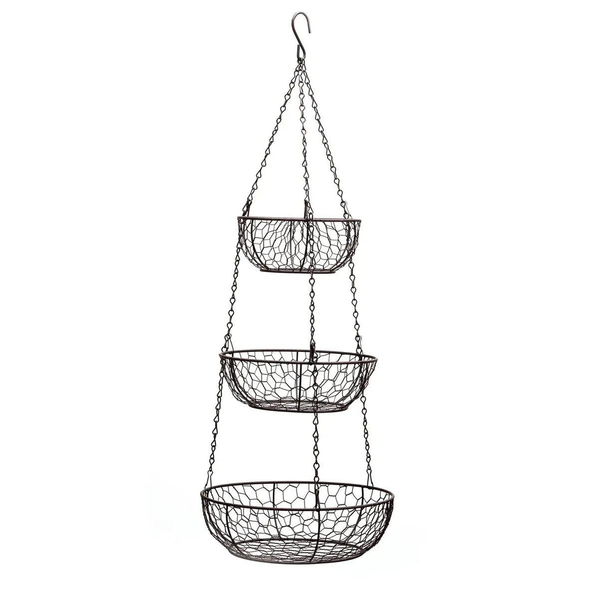 Bronze Chicken Wire Hanging Baskets