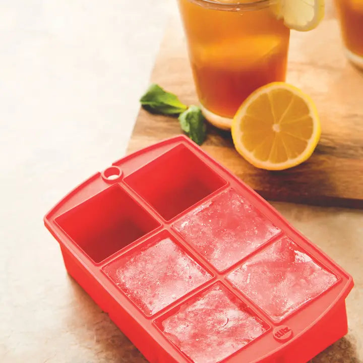 Mega Ice Block Tray, Ruby, 7.25" X 4.5" X 2"