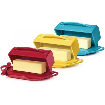 Flip-Top Butterie Butter Dish, w/ Spreader, Aqua