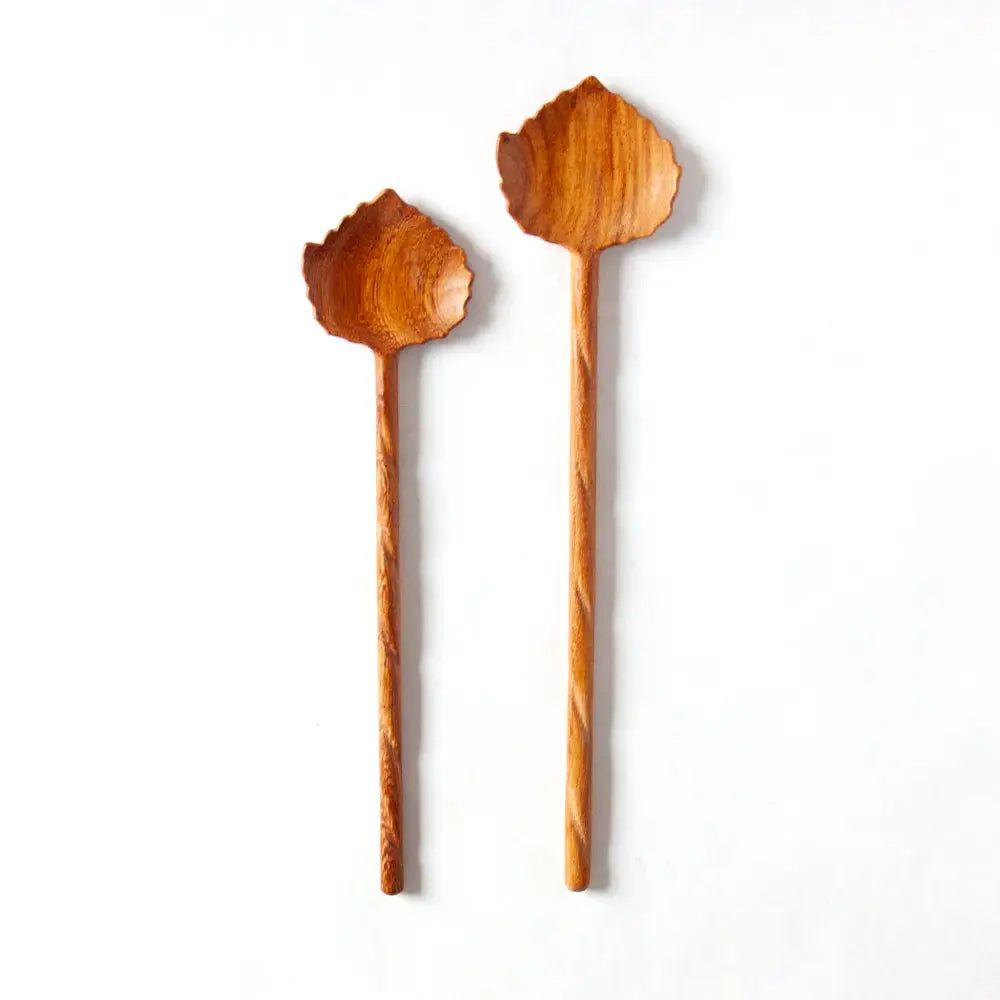 Aspen Leaf Medium Hand-Carved Wooden Spoon
