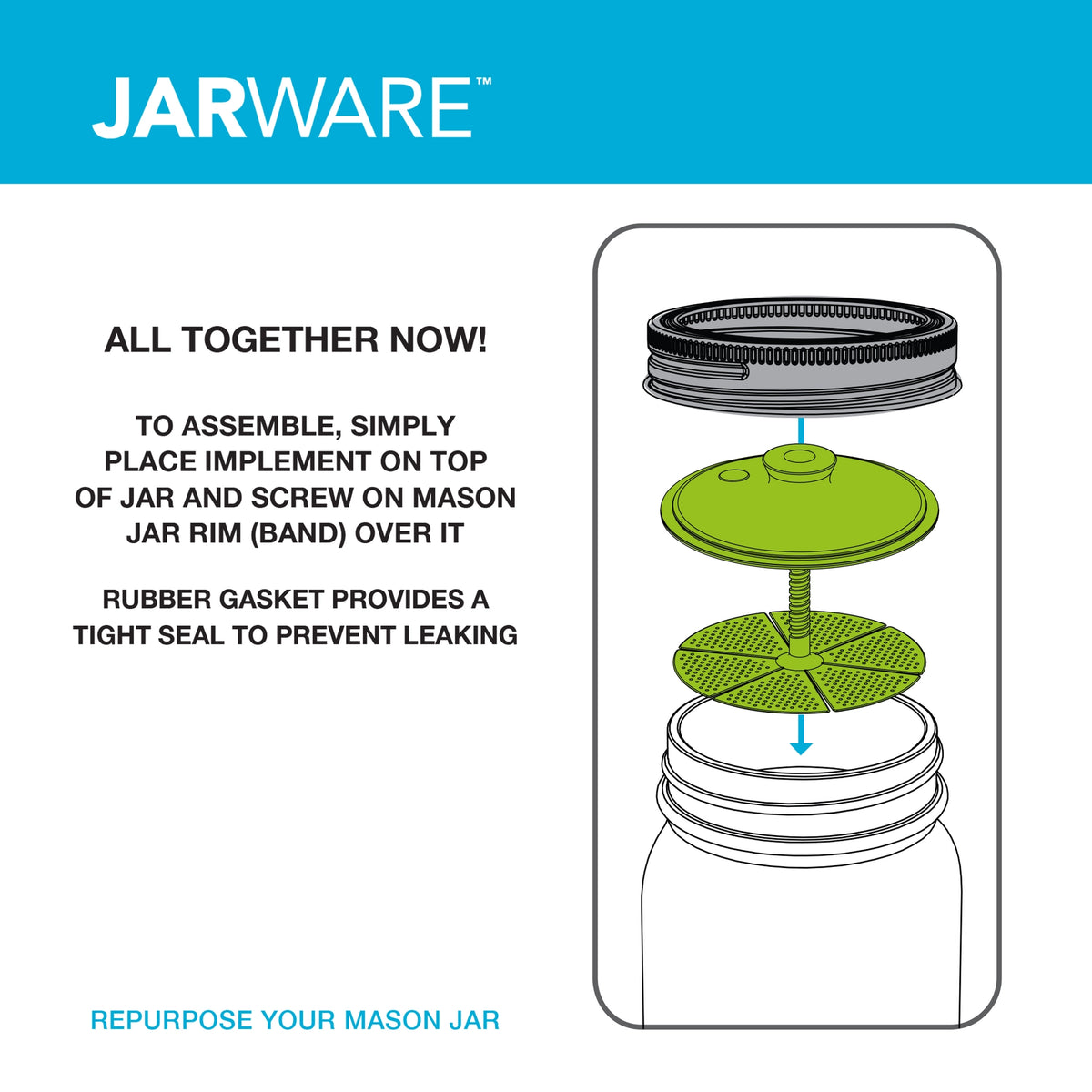 Jarware Fermentation Lid, Wide Mouth