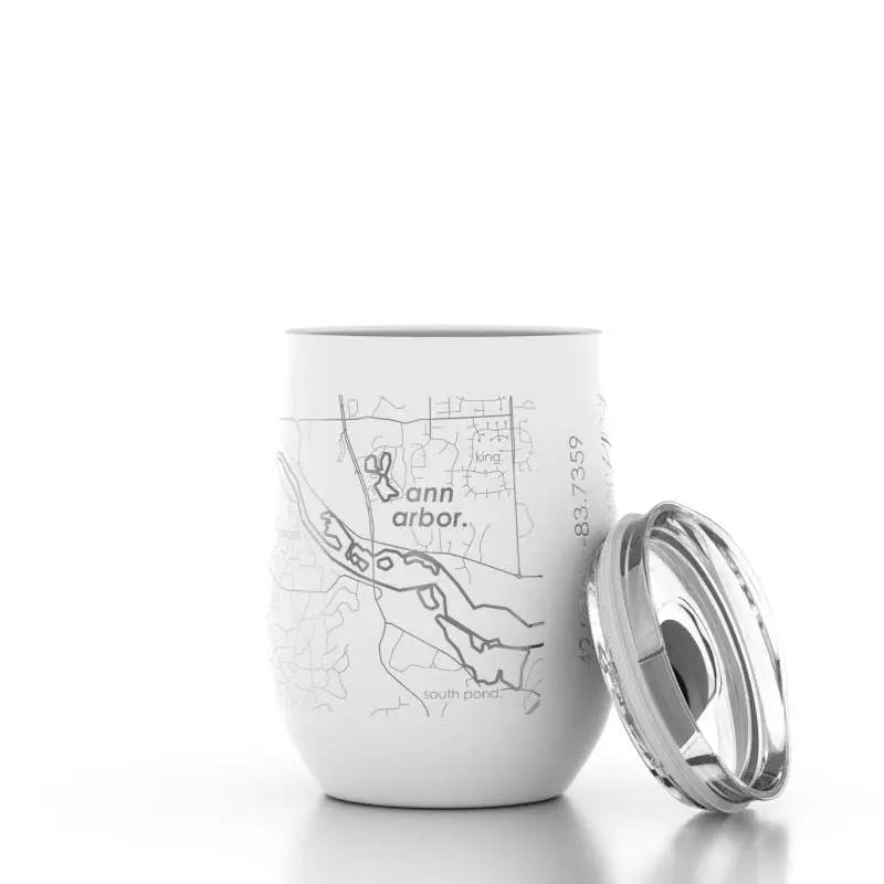 White 12oz Ann Arbor Insulated Stemless Wine Cup