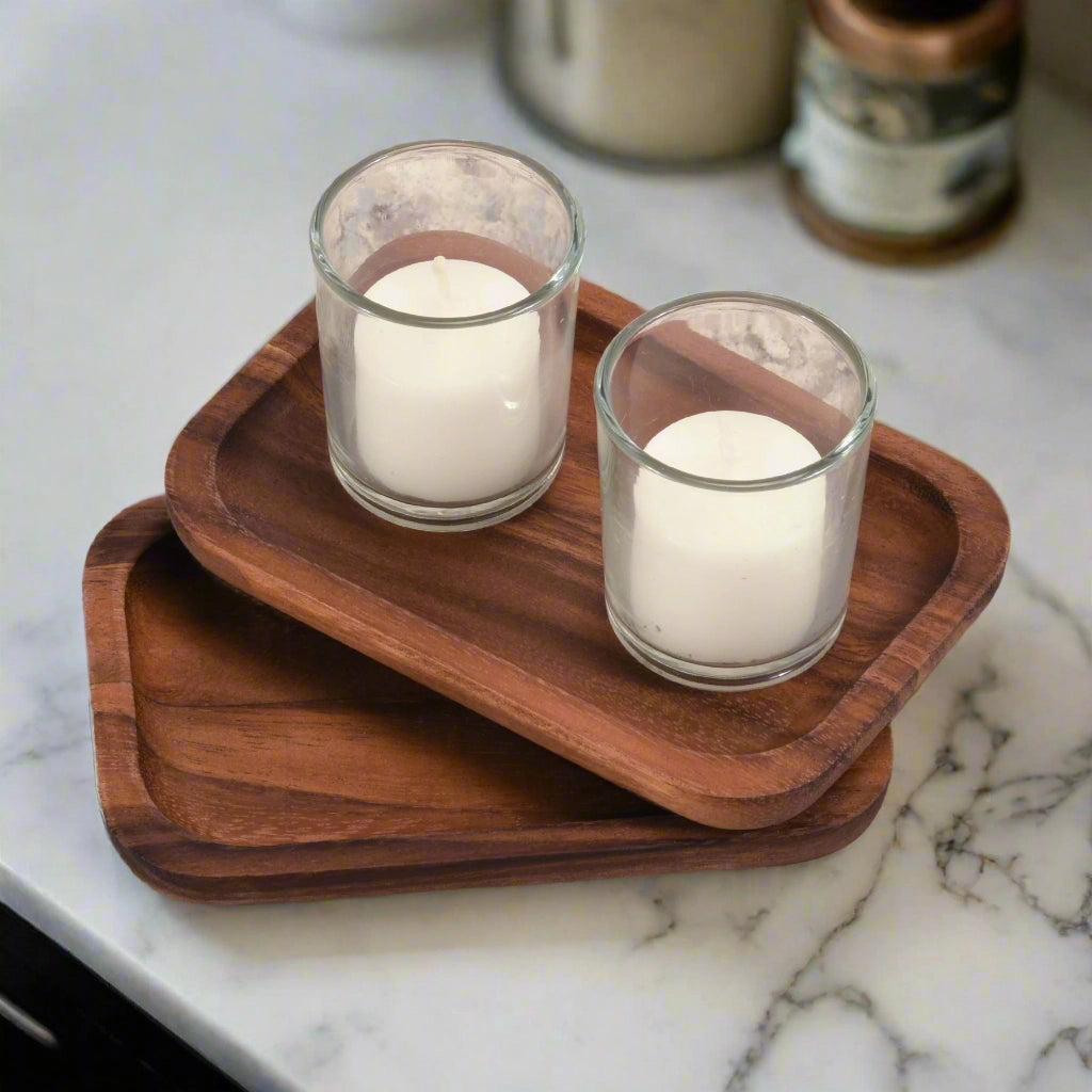 S/2 Acacia Small Rectangular Plates