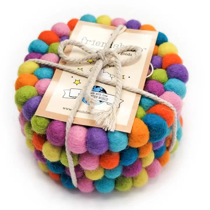 S/4 Eco Rainbow/Shiny Happy Coasters