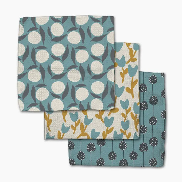 Polka Dot Blooms Dishcloth Set