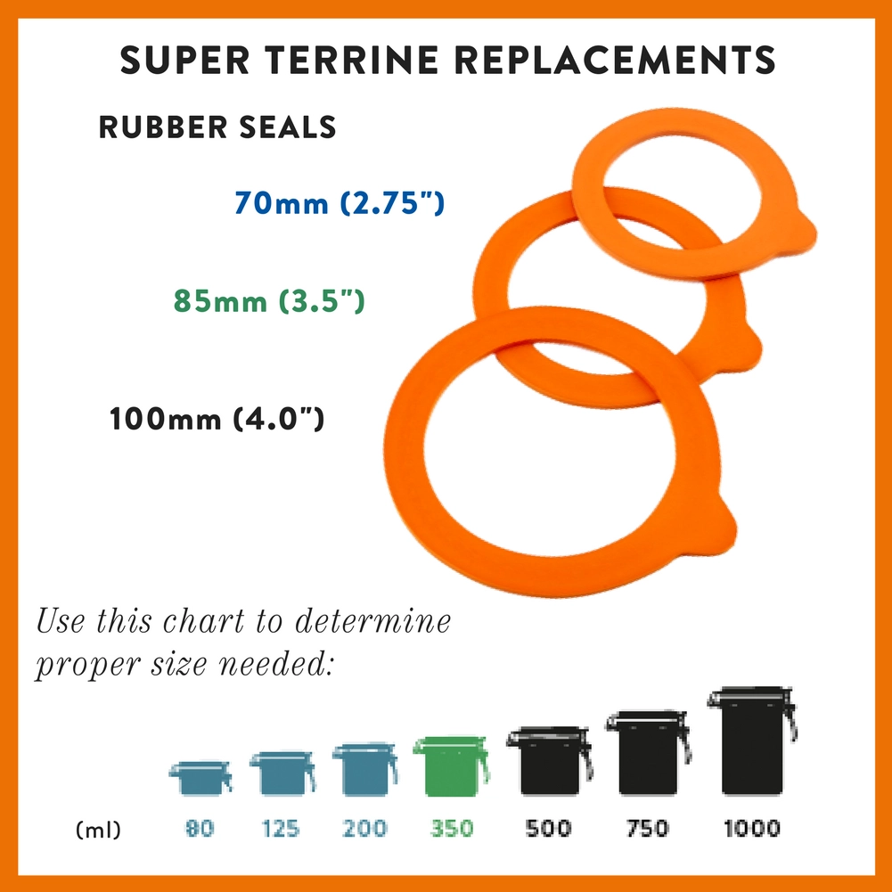 Rubber Seal 100mm Super Jar, Terrines