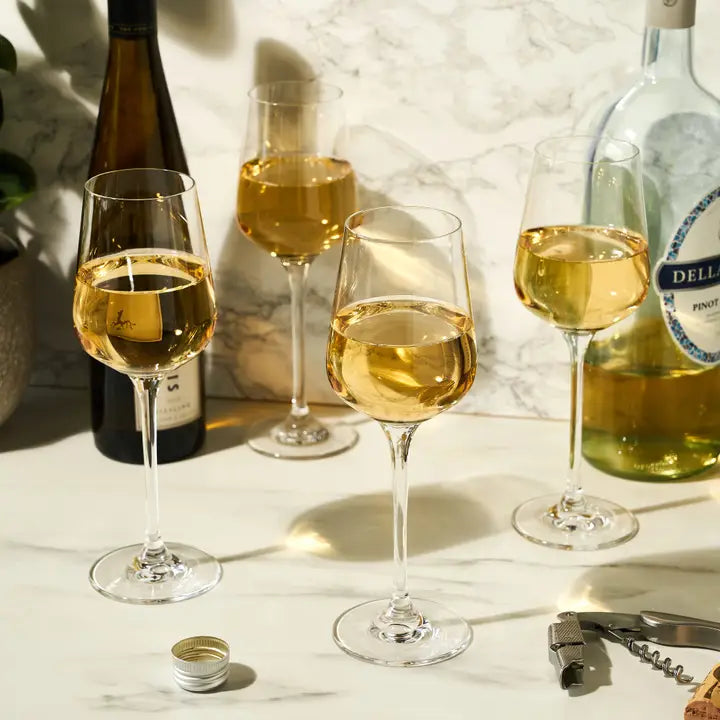 S/4 Inez Crystal Chardonnay Glasses