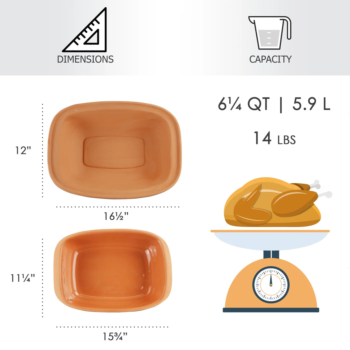 6.25qt Eurita Clay Roaster