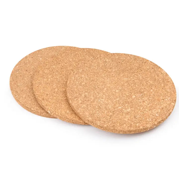 S/3 7.25" Cork Trivets
