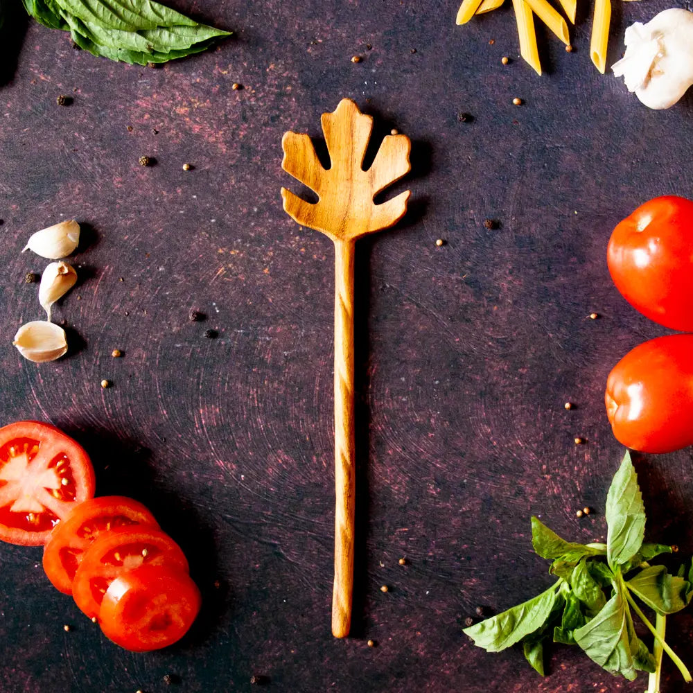 Oak Leaf Medium Hand-Carved Wooden Spoon