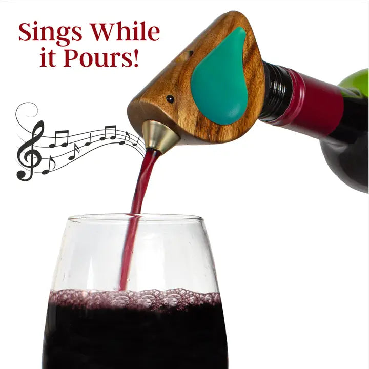 Songbird Wine Bottle Pourer Turquoise