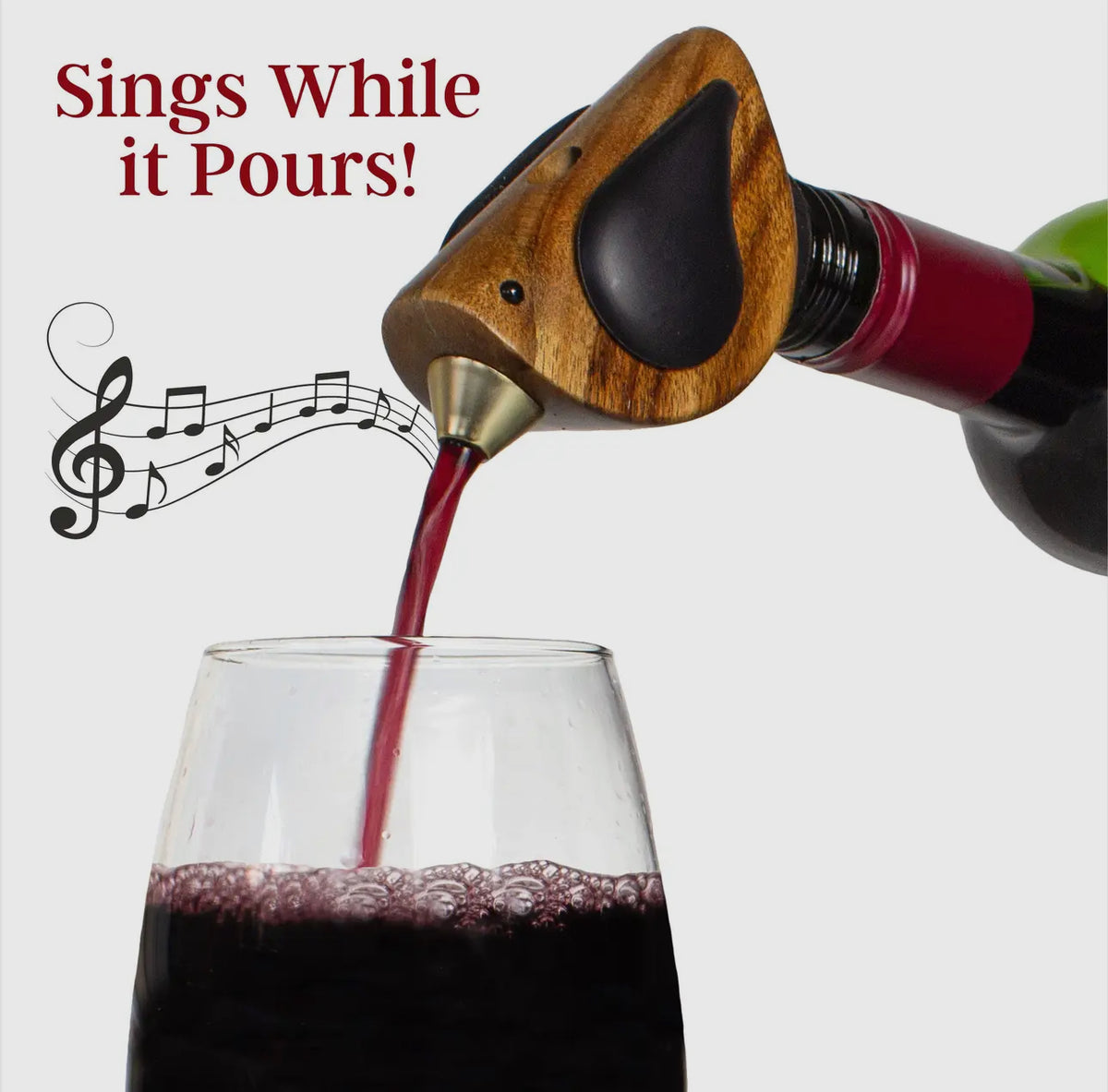 Songbird Wine Bottle Pourer Black