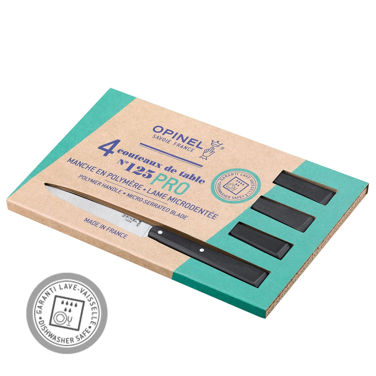 Bon Appetit No.125 Pro S/4, 4.375" S/S Steak Knives, Black