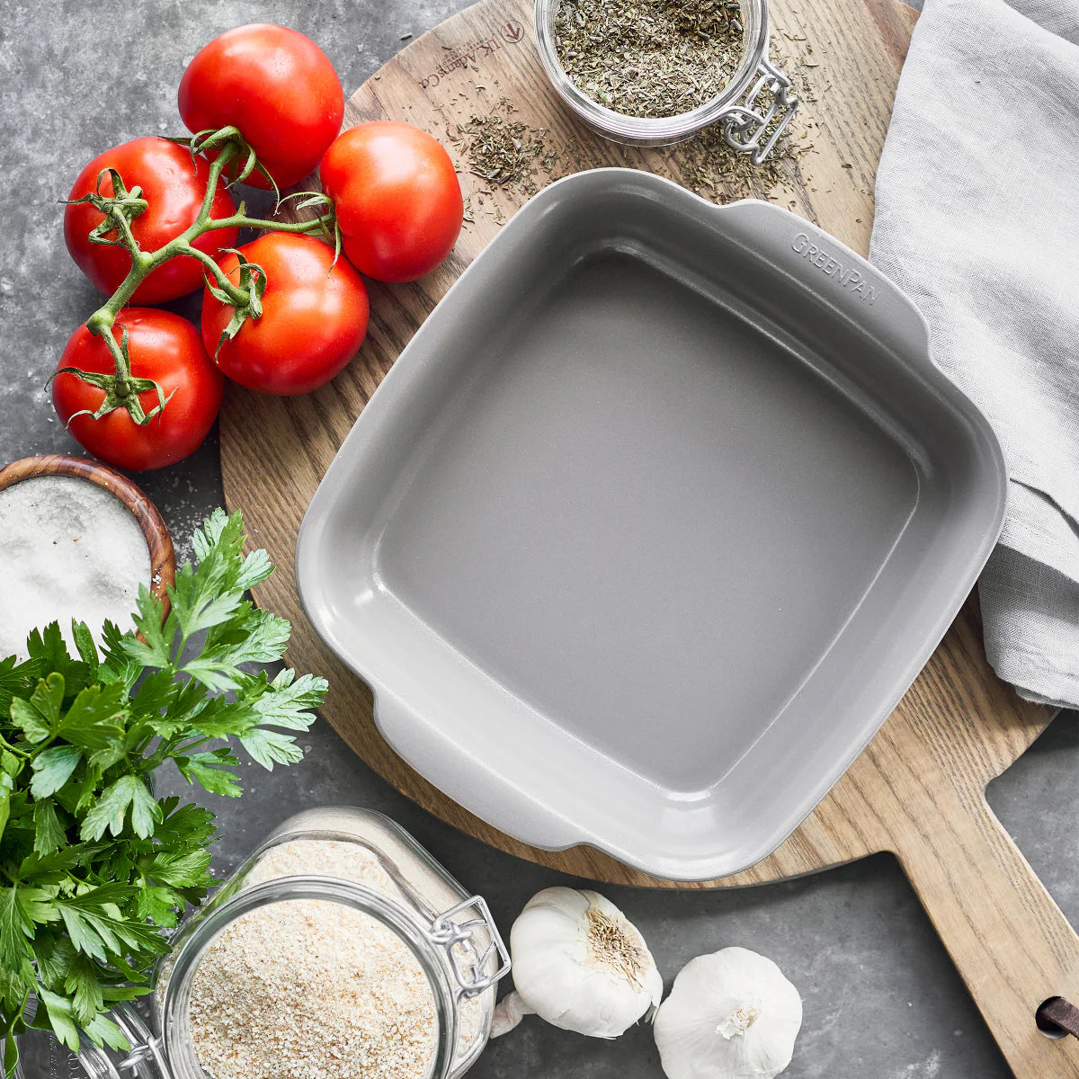Cast Aluminum Gray 8" Square Premiere Cake Pan