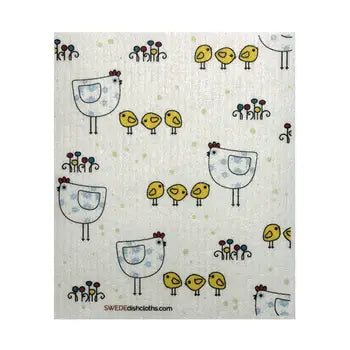 Swedish Dishcloth, Chicken Family