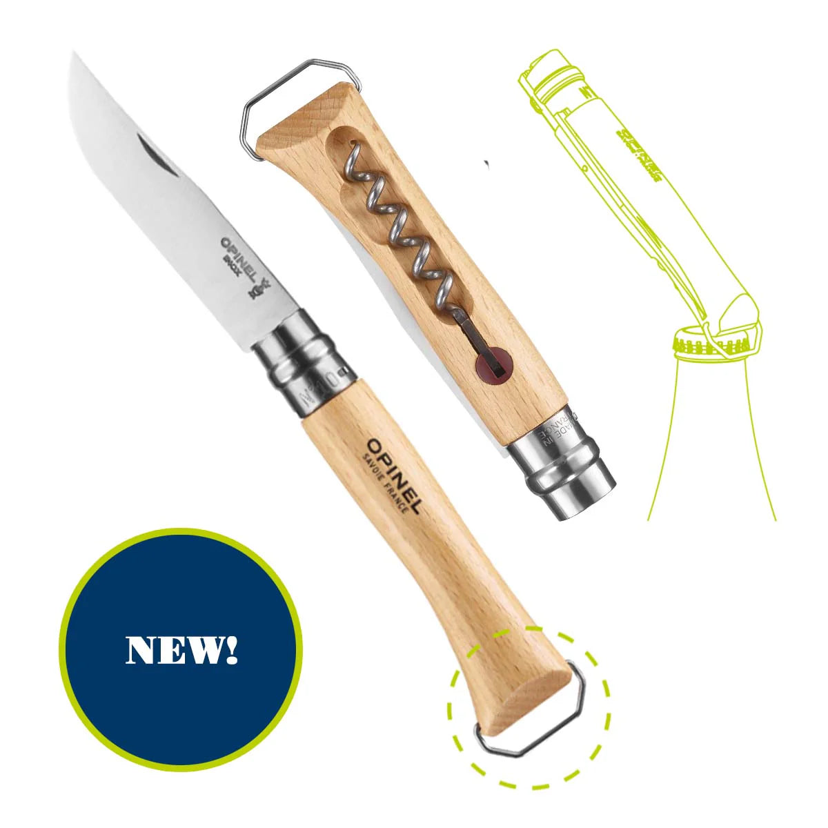 No.10 Corkscrew S/S Folding Knife & Bottle Opener