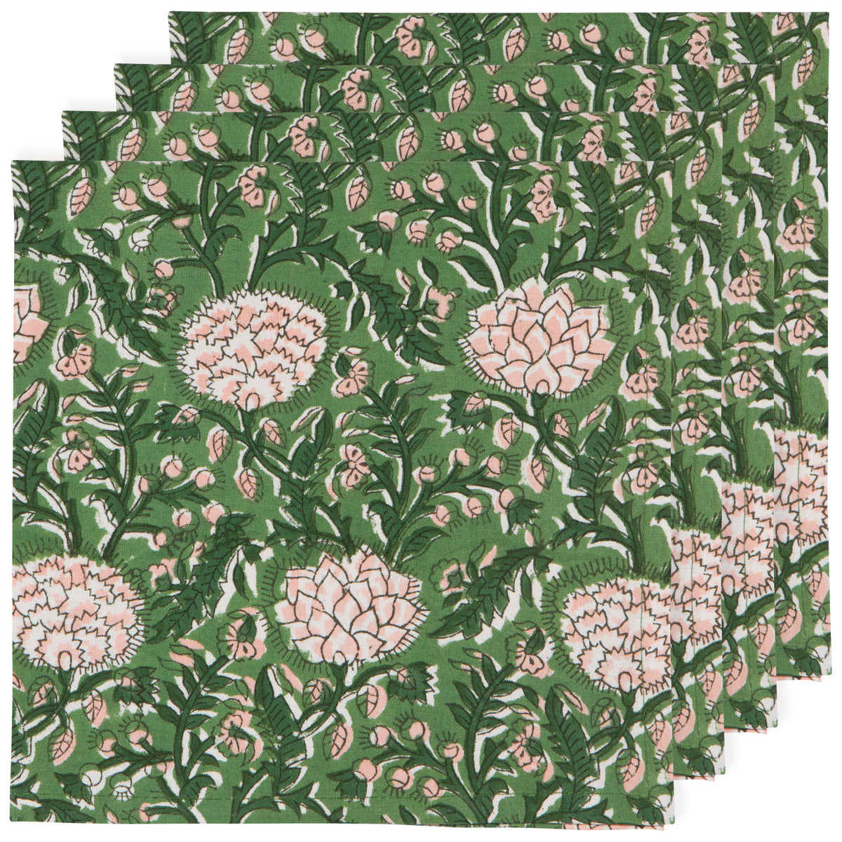 Napkin S/4 Peony Block Print