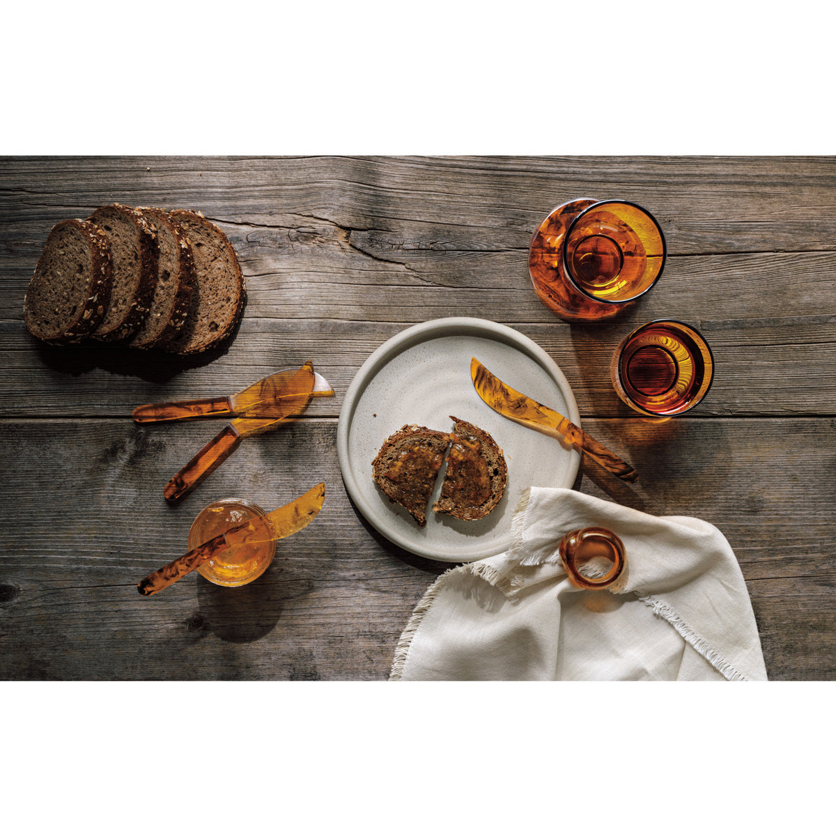 Tortoise Shell Resin Spreader Set of 4