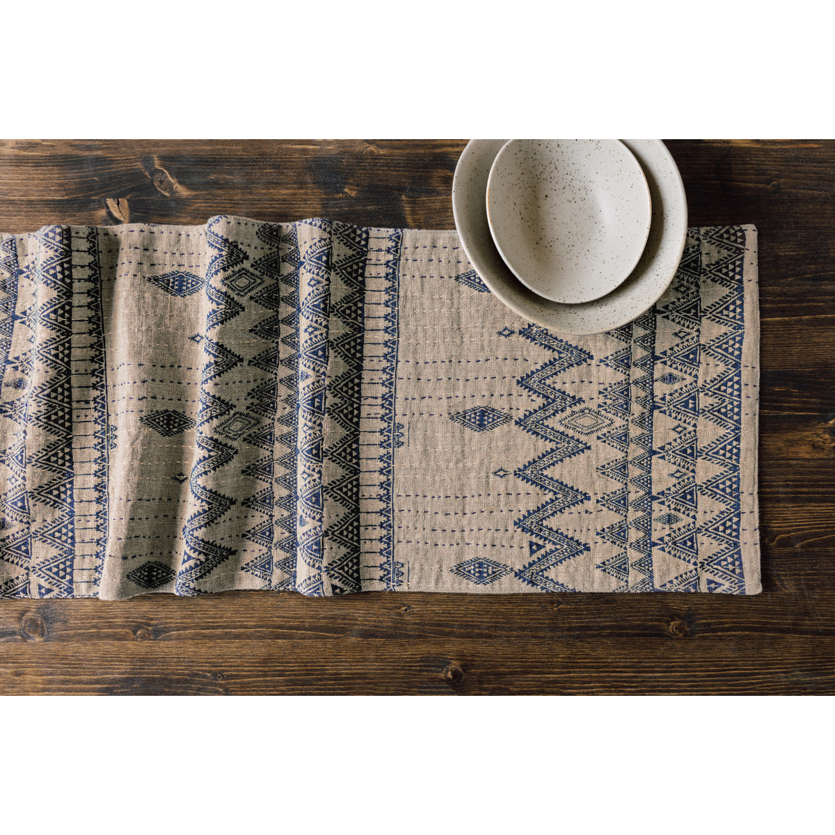 72" Table Runner Kantha Enigma