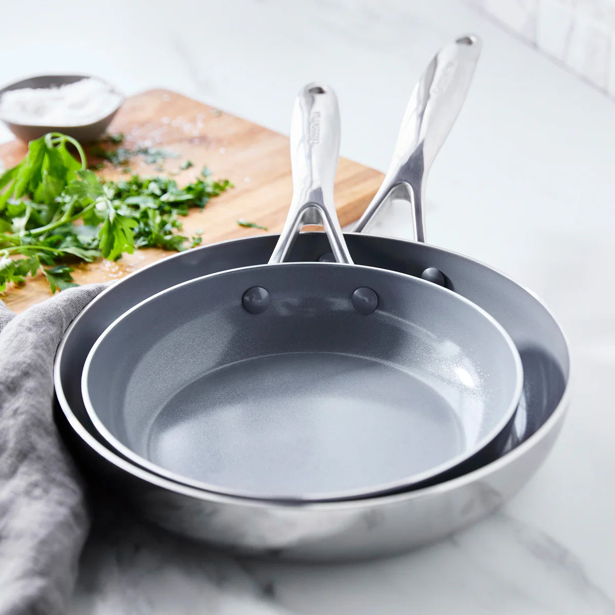 Stainless Steel 8" & 10" Set Valencia Pro Fry Pans