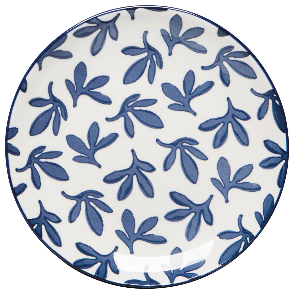 Blue Floral Stamped 6" Appetizer Plate