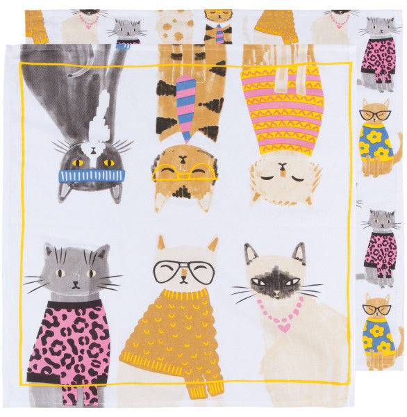 Feline Fine Floursack Tea Towels