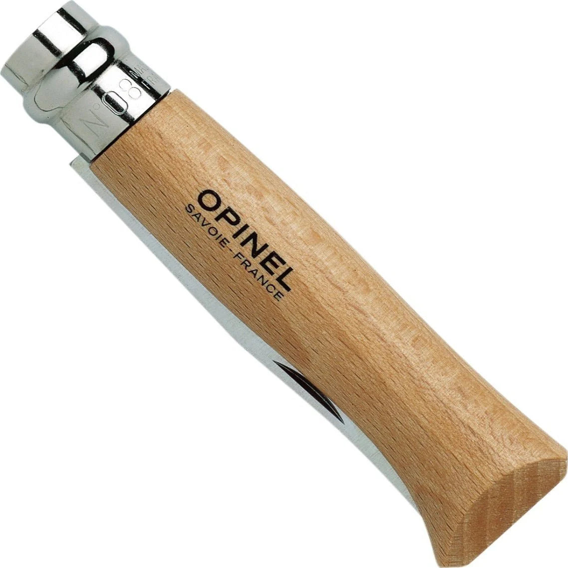 No.08 Stainless Steel Folding Knife, Beech Wood